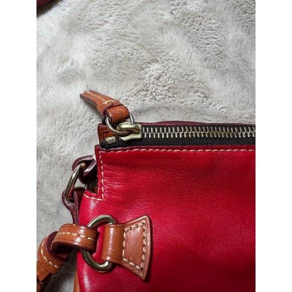 Dooney & Bourke Red Leather Crossbody Bag W/ Tassels Adjustable Strap Boutique - Picture 5 of 15